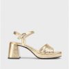 Wonders Gold Zaida Heeled Sandals | Heels