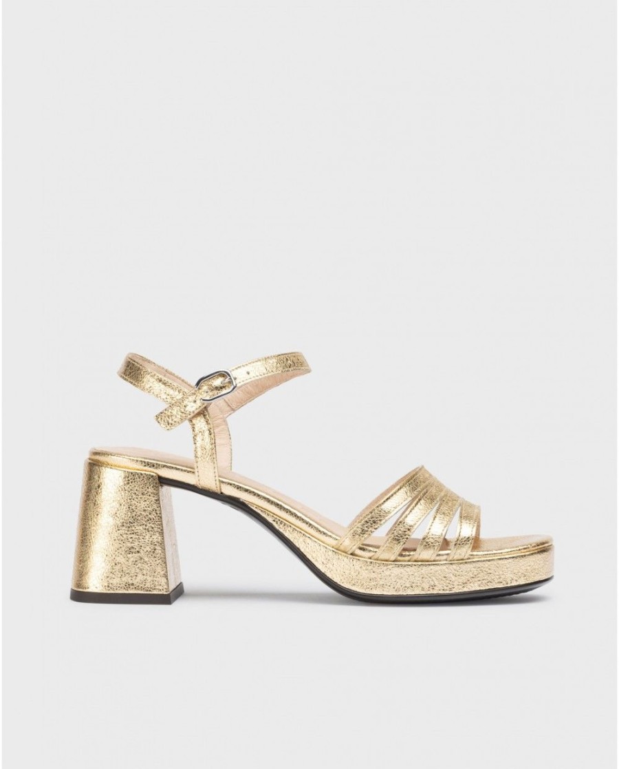 Wonders Gold Zaida Heeled Sandals | Heels