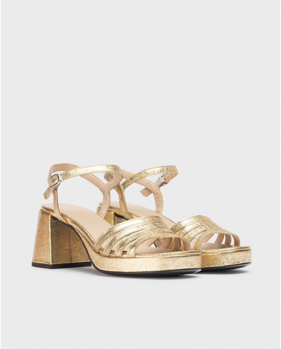 Wonders Gold Zaida Heeled Sandals | Heels