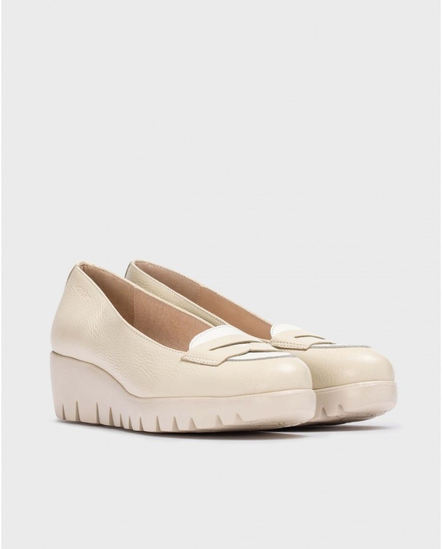 Wonders Cream Moccasin | Wedges