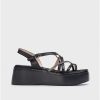 Wonders Black Martina Platform Sandals | Sandals