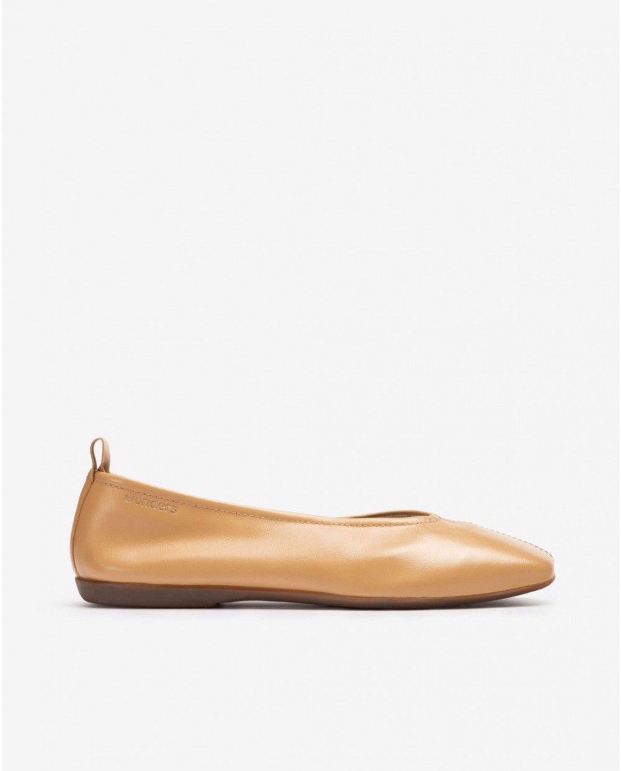 Wonders Light Brown Pepa Ballet Flats | Flat Shoes