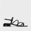 Wonders Black Zaida Flat Sandals | Flat Shoes