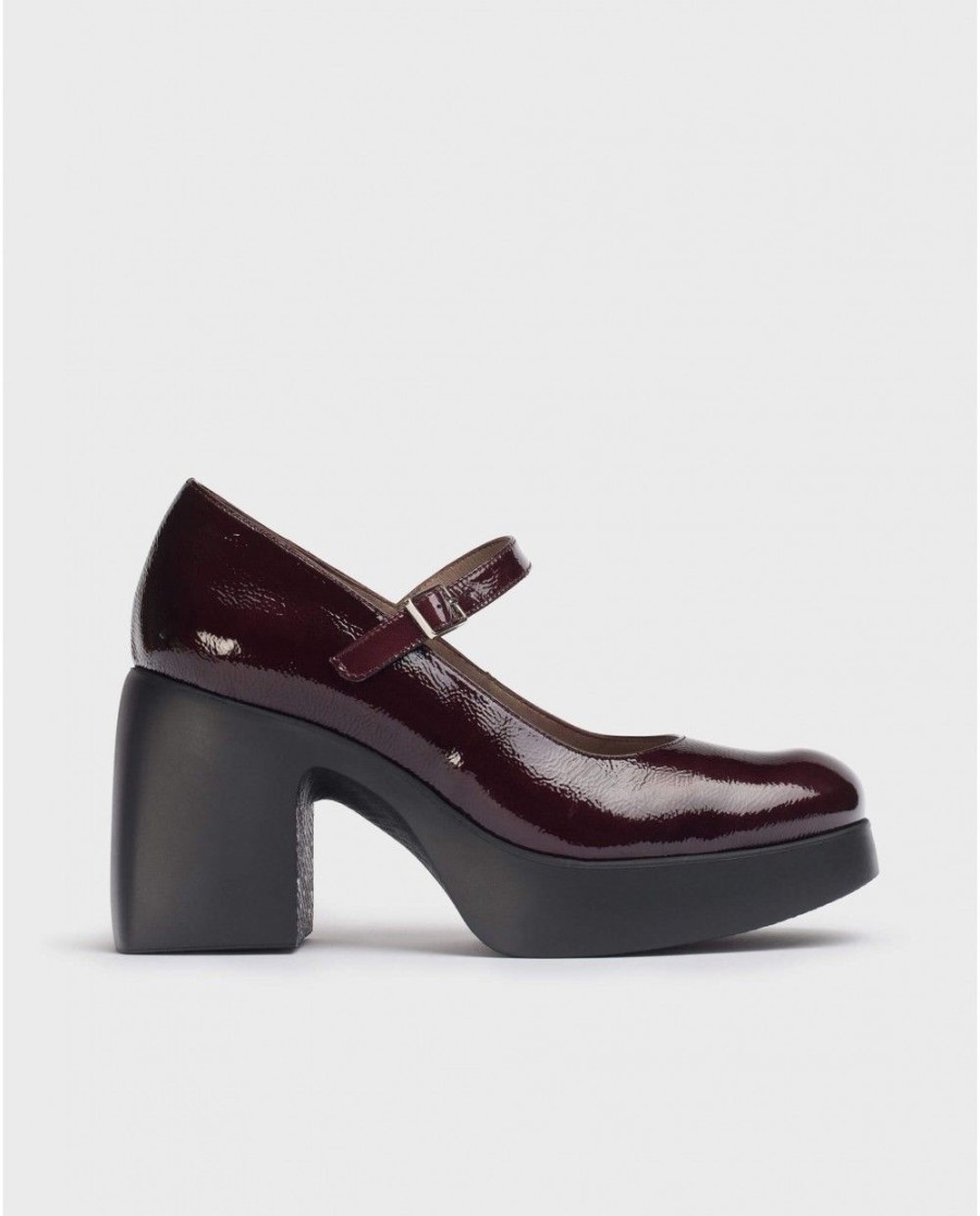 Wonders Burgundy Lala Mary Jane | Heels