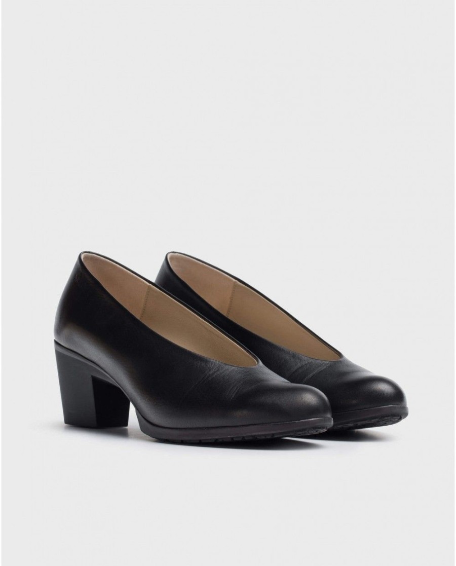 Wonders Black Grace Shoe | Heels