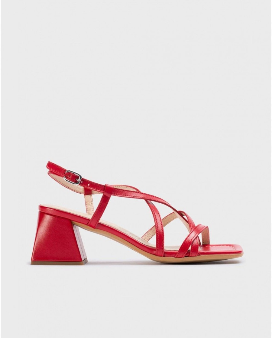 Wonders Red Sofia Heeled Sandals | Heels