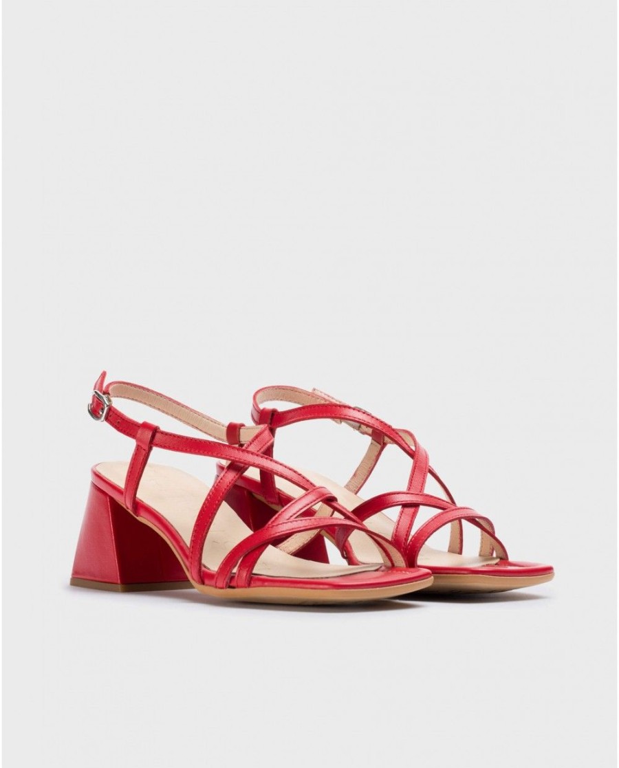 Wonders Red Sofia Heeled Sandals | Heels