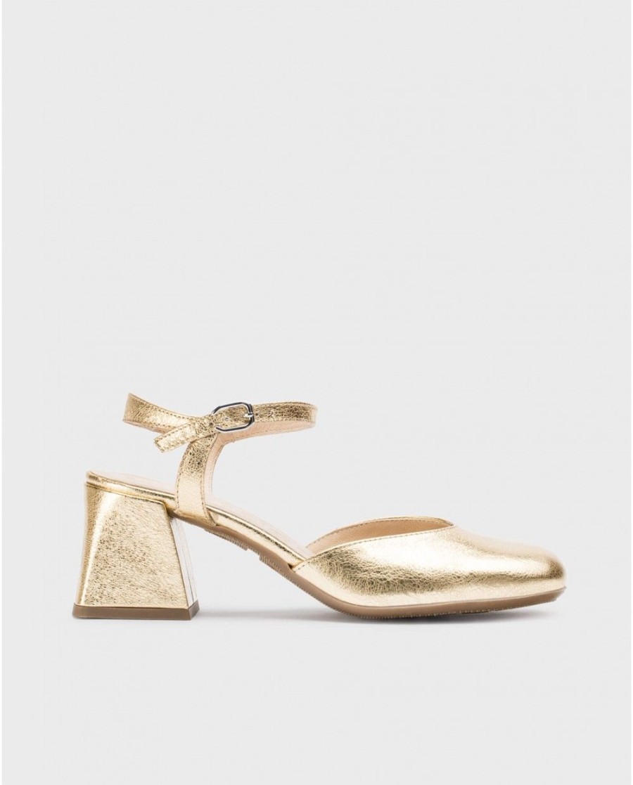 Wonders Gold Regina Heeled Sandals | Heels