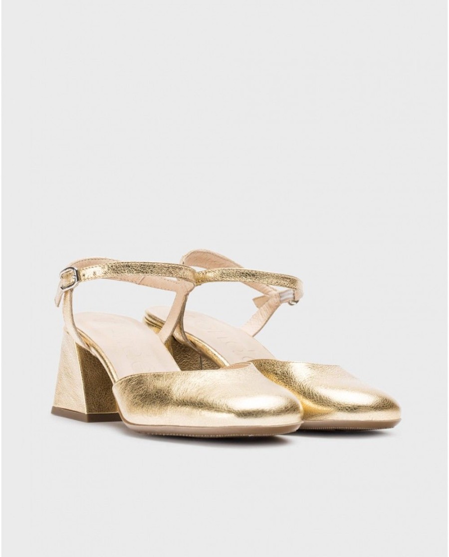 Wonders Gold Regina Heeled Sandals | Heels