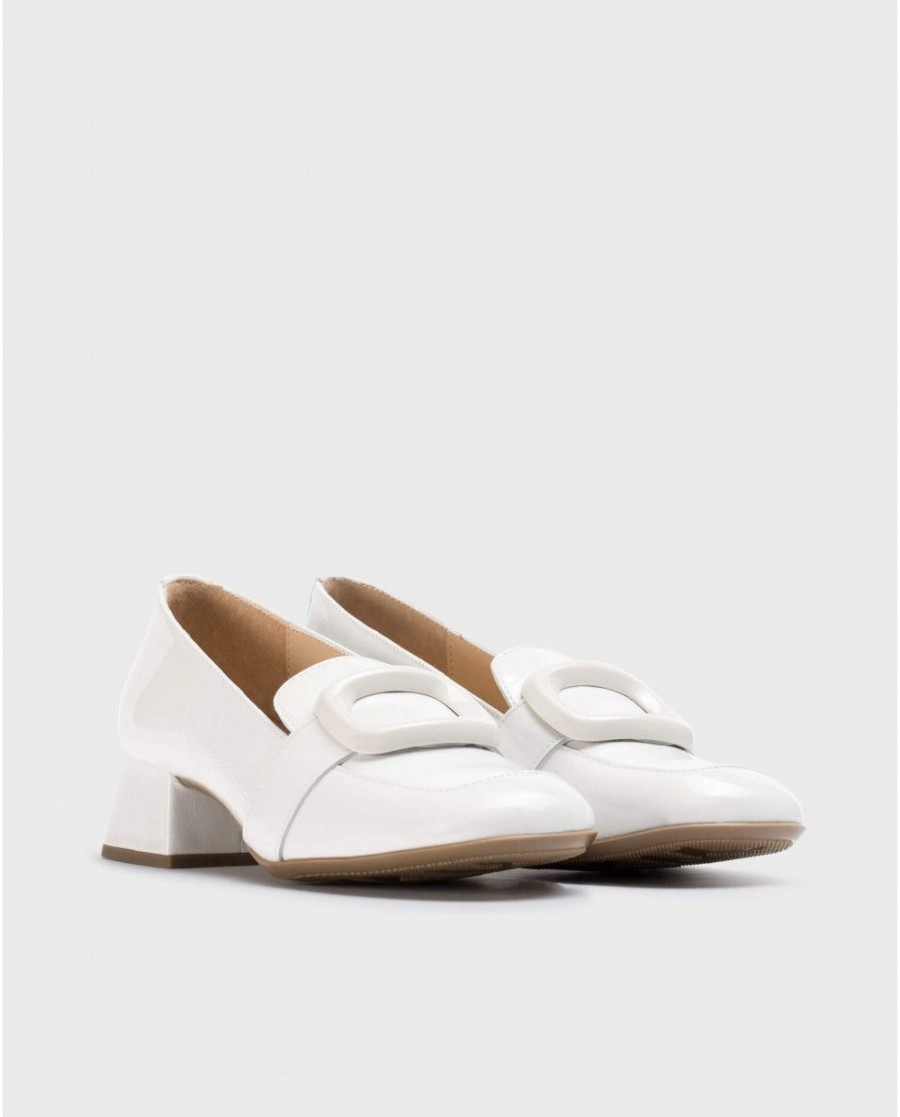 Wonders White Elein Mocassin | Heels