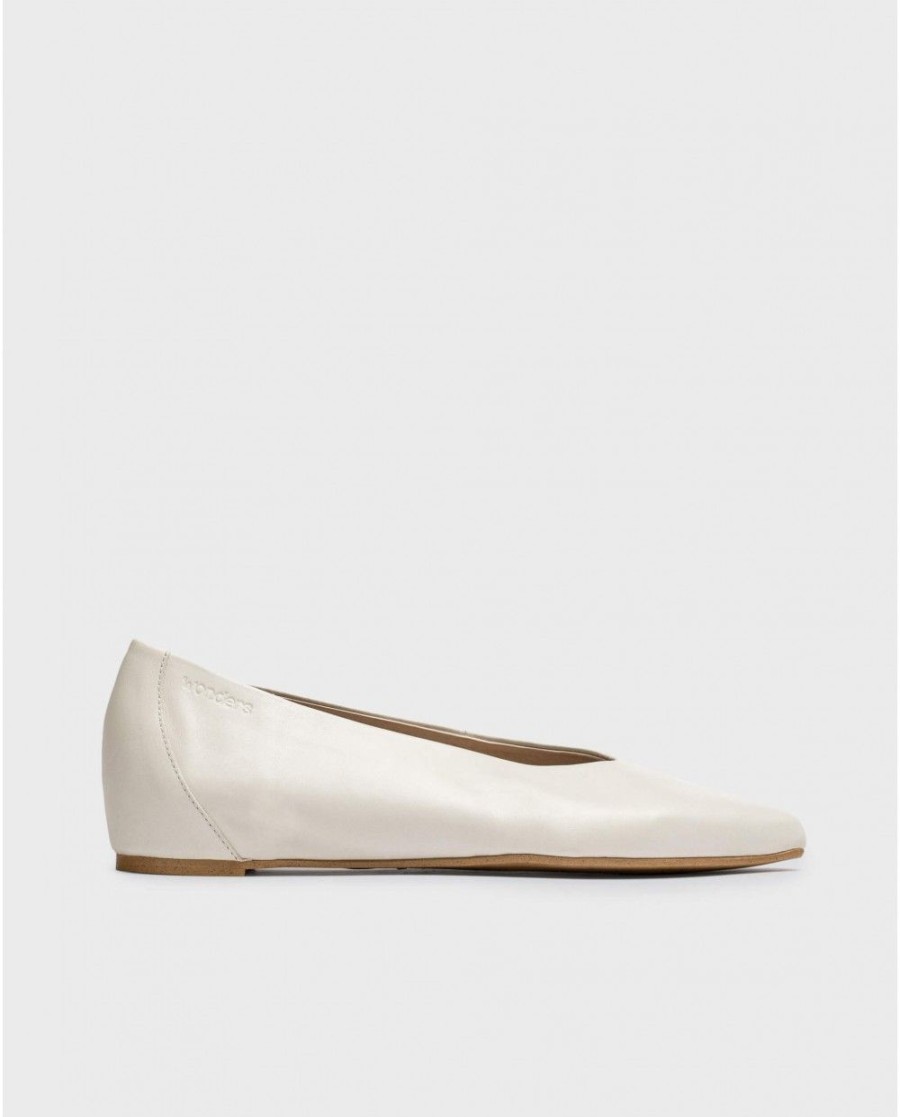 Wonders White Triana Ballet Flat | Flat Shoes