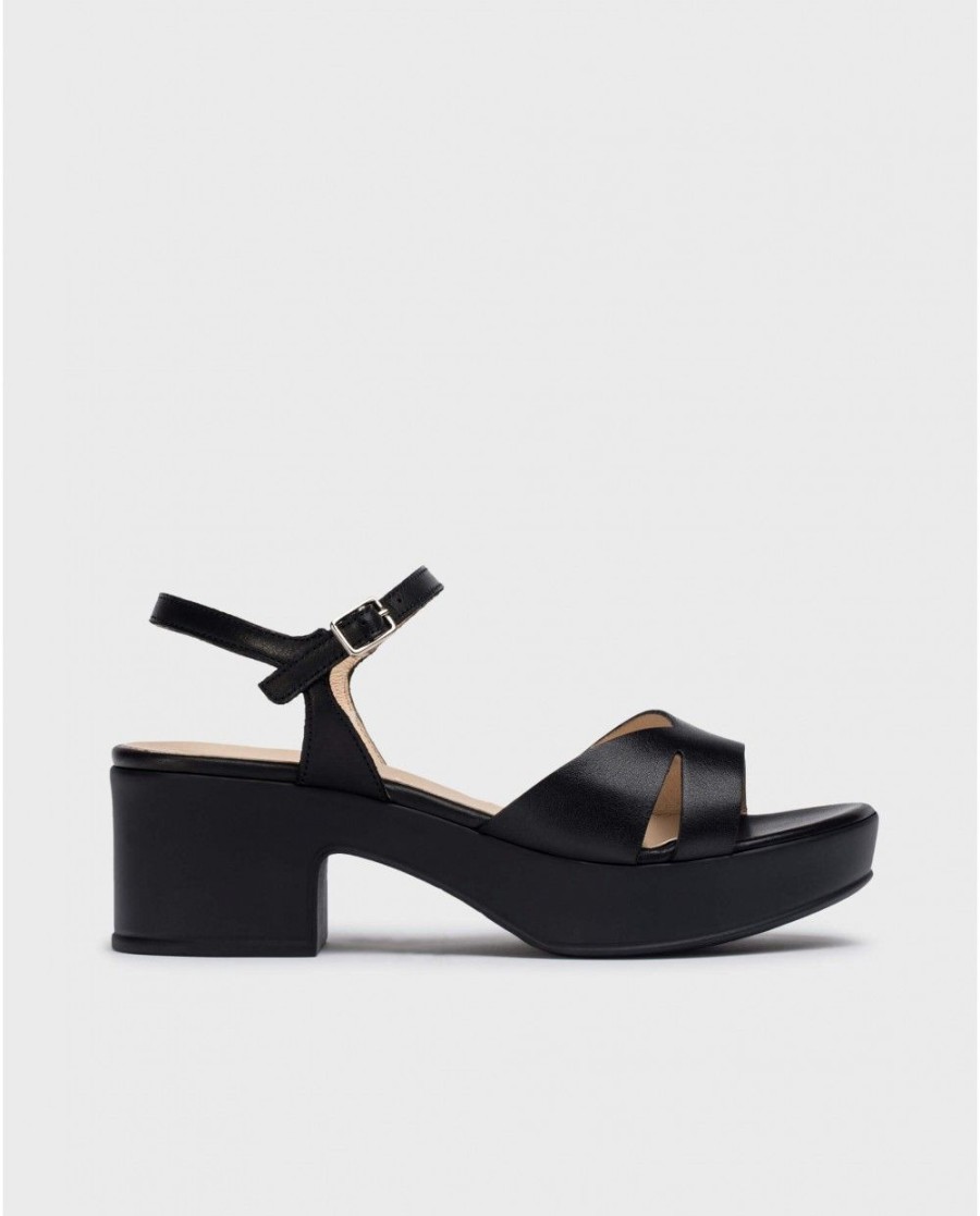 Wonders Black Grinon Heeled Sandals | Sandals