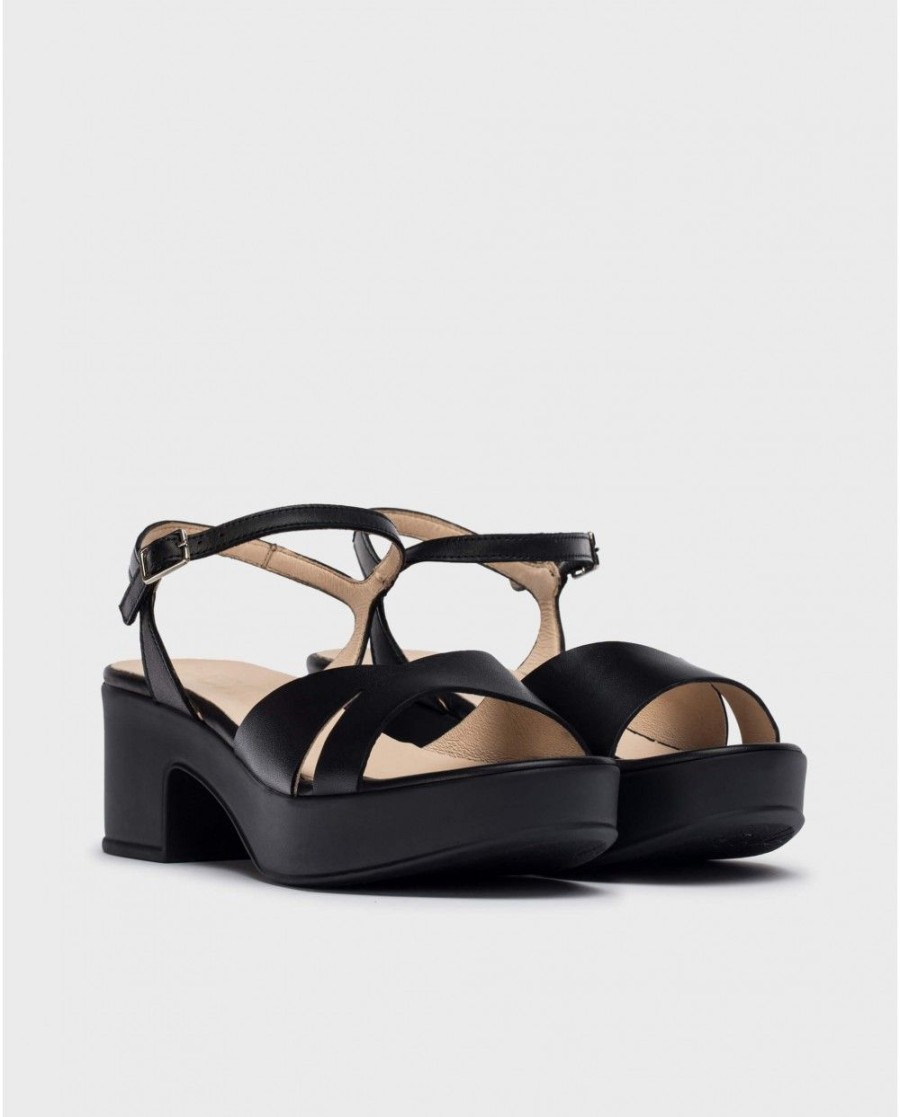 Wonders Black Grinon Heeled Sandals | Sandals