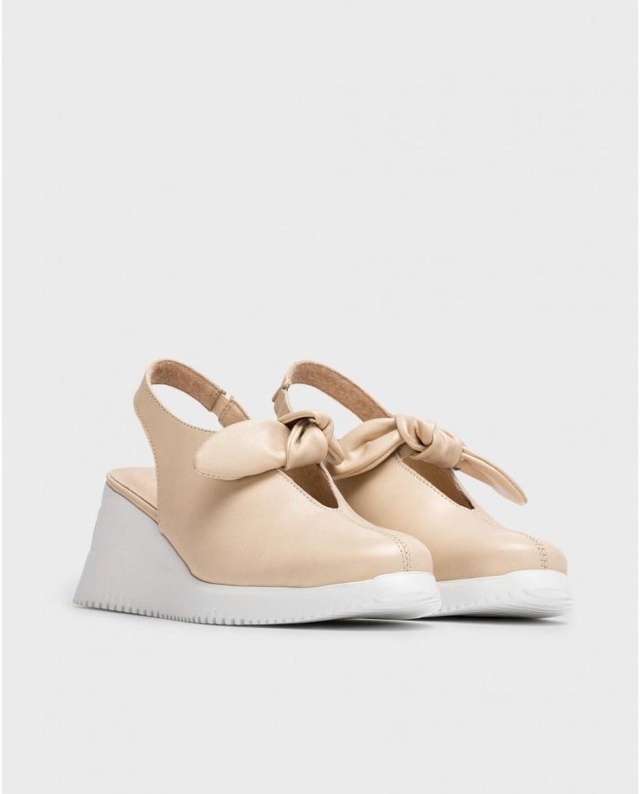 Wonders Beige Orleans Shoe | Wedges