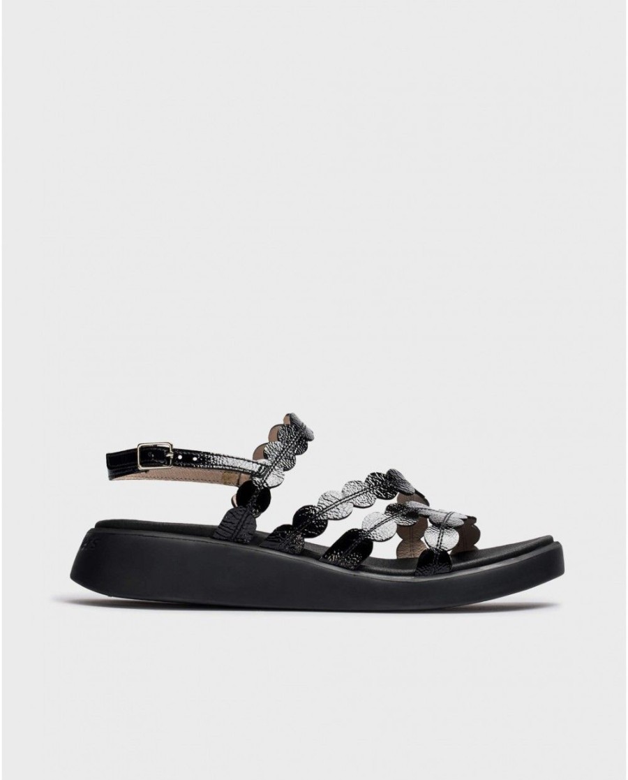 Wonders Black Motril Sandals | Sandals