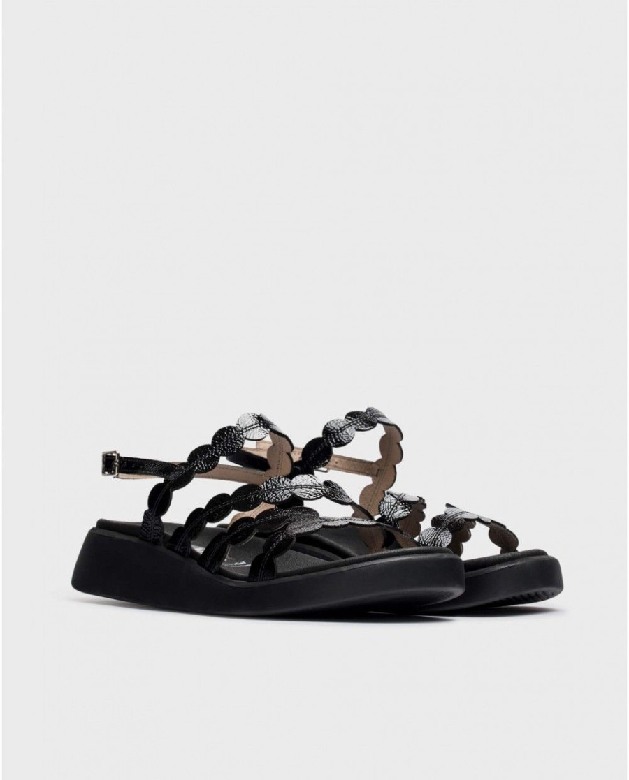 Wonders Black Motril Sandals | Sandals