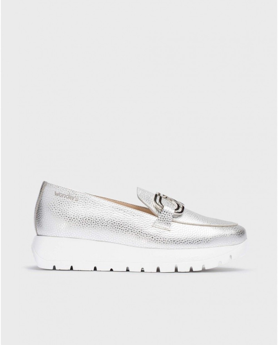 Wonders Silver Sidney Moccasin | Platforms