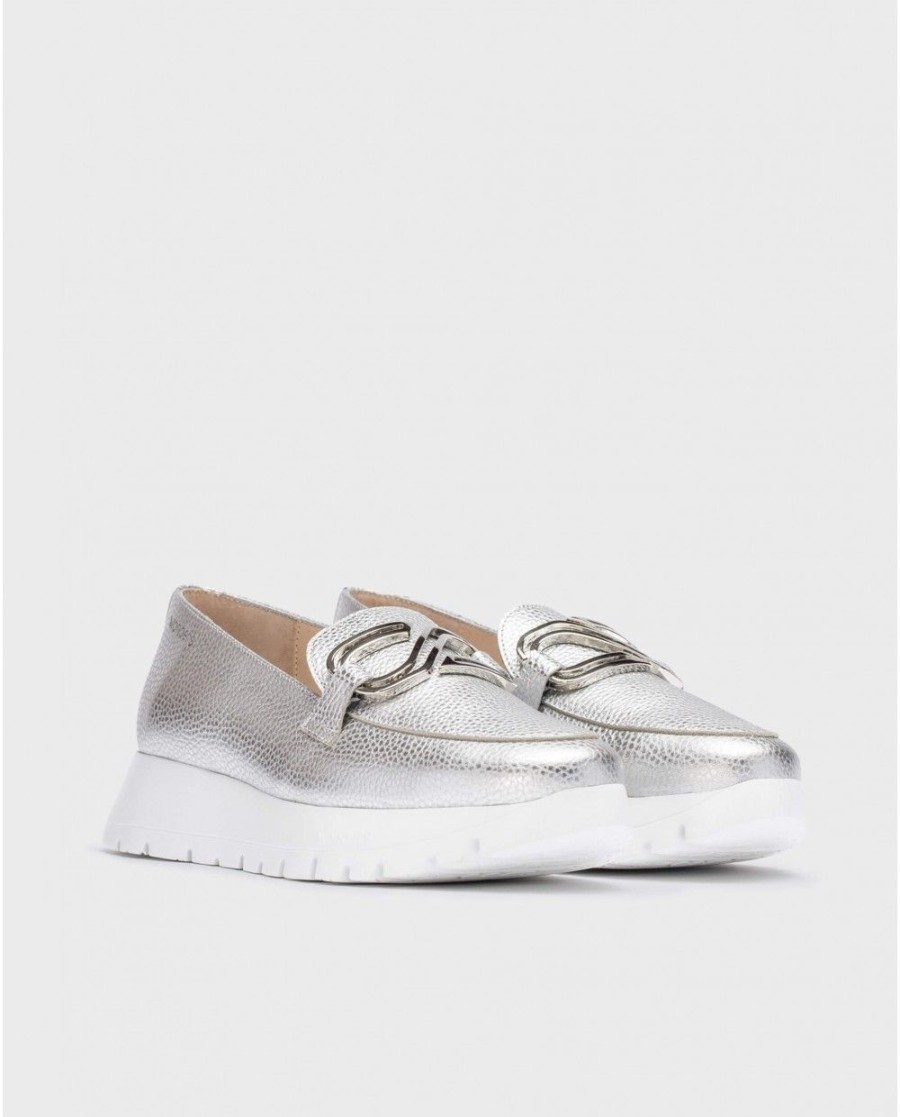 Wonders Silver Sidney Moccasin | Platforms