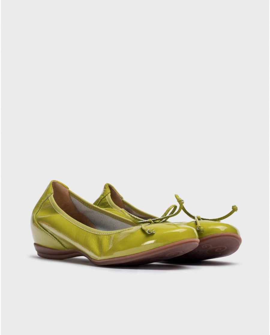 Wonders Green Atenas Ballerina | Flat Shoes