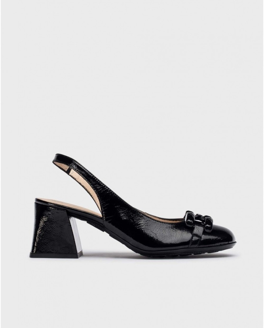 Wonders Black Karla Heeled Sandals | Heels