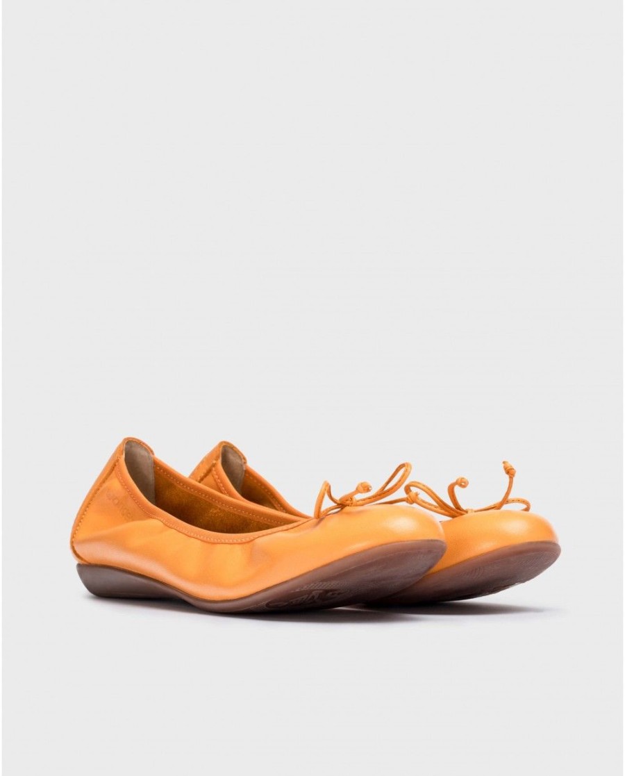 Wonders Naranja Bo Ballet Flat | Flat Shoes