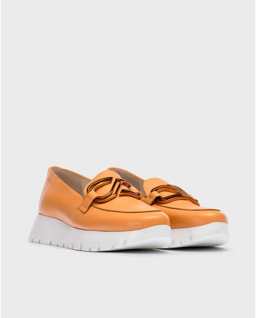 Wonders Orange Sidney Moccasin | Flat Shoes