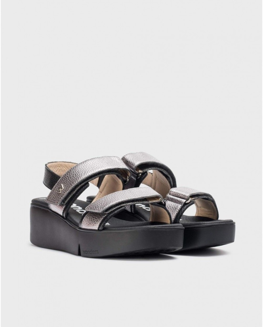 Wonders Black Amapola Sandals | Sandals