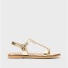 Wonders Gold Jimena Flat Sandals | Sandals