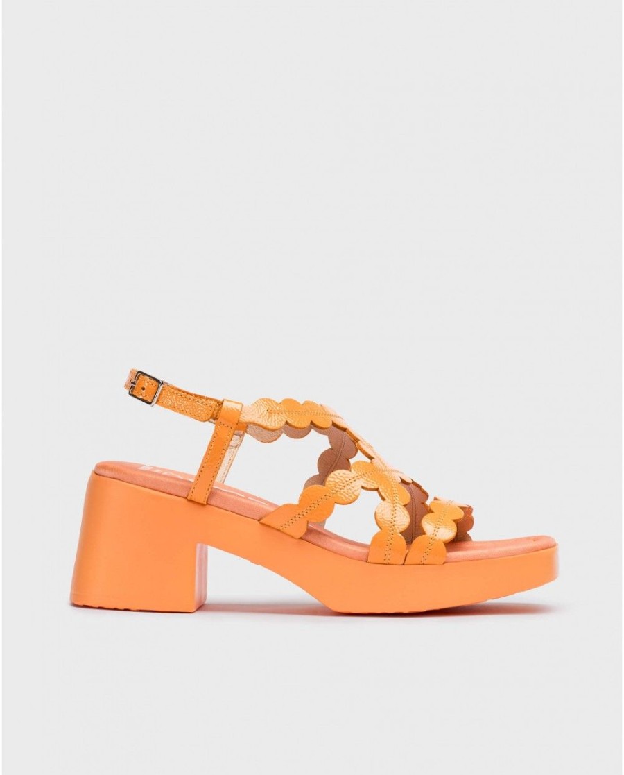 Wonders Orange Neus Heeled Sandals | Sandals