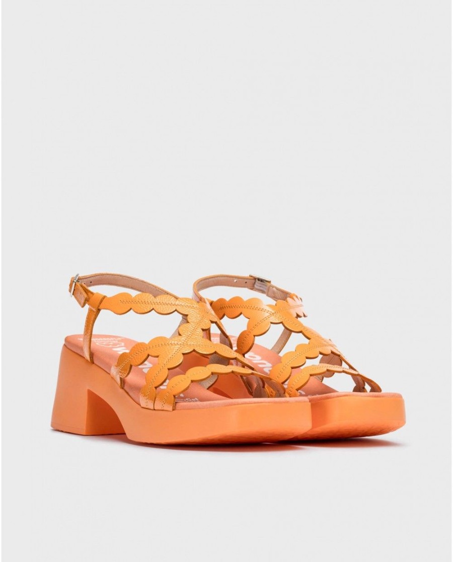 Wonders Orange Neus Heeled Sandals | Sandals