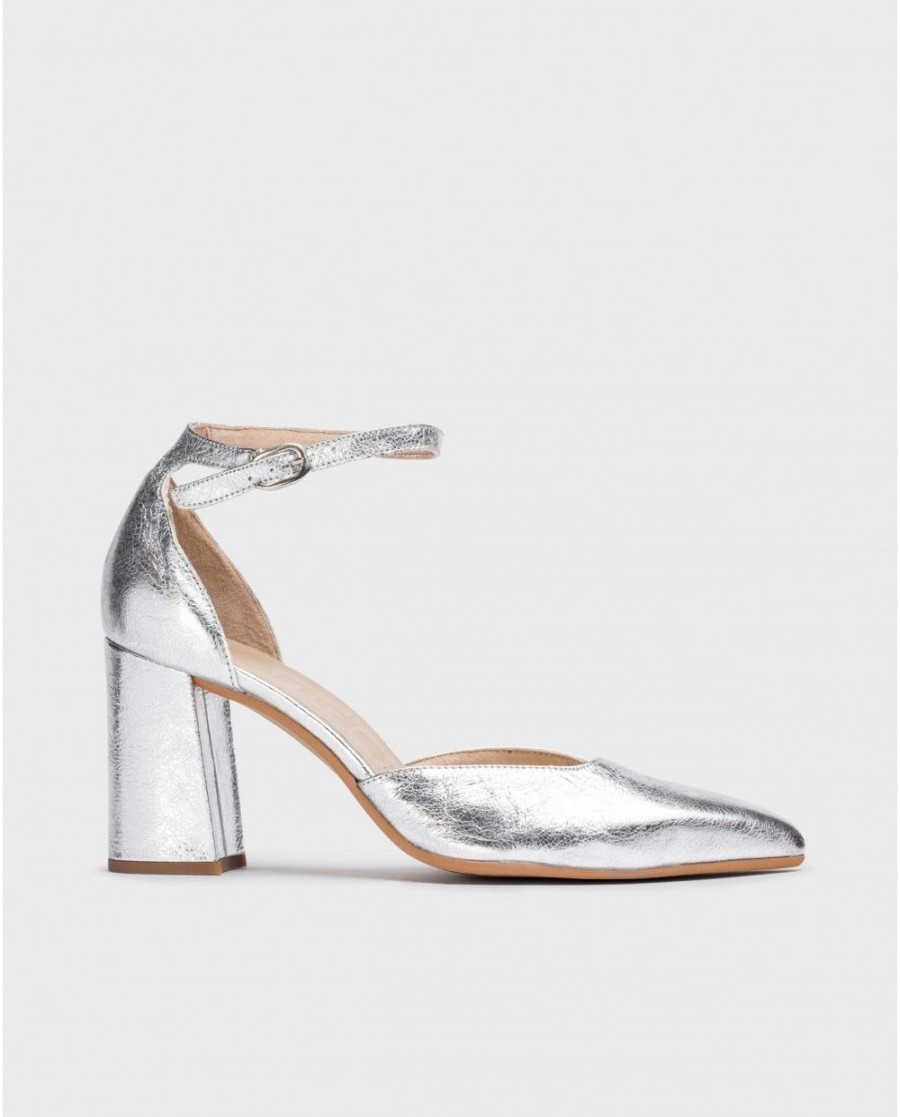 Wonders Silver Fatima Heeled Shoes | Heels