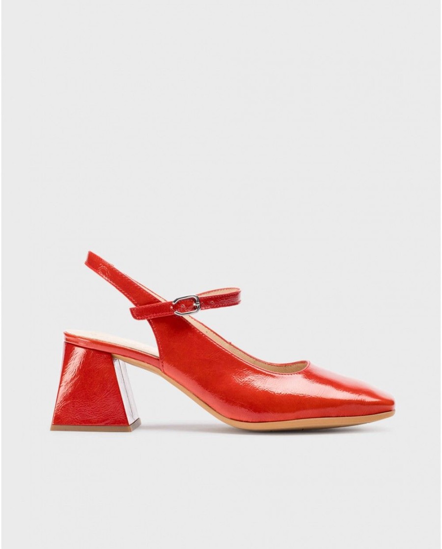 Wonders Red Jane Slingback Sandals | Heels