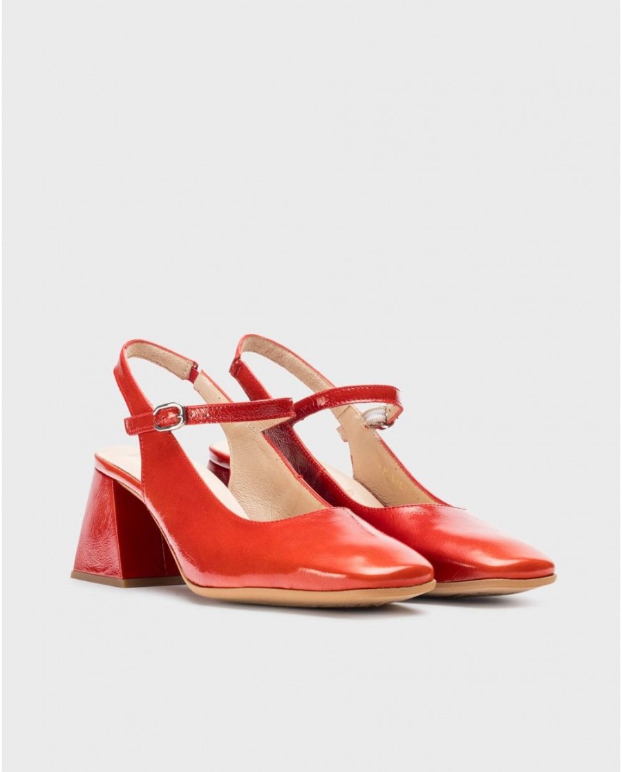 Wonders Red Jane Slingback Sandals | Heels