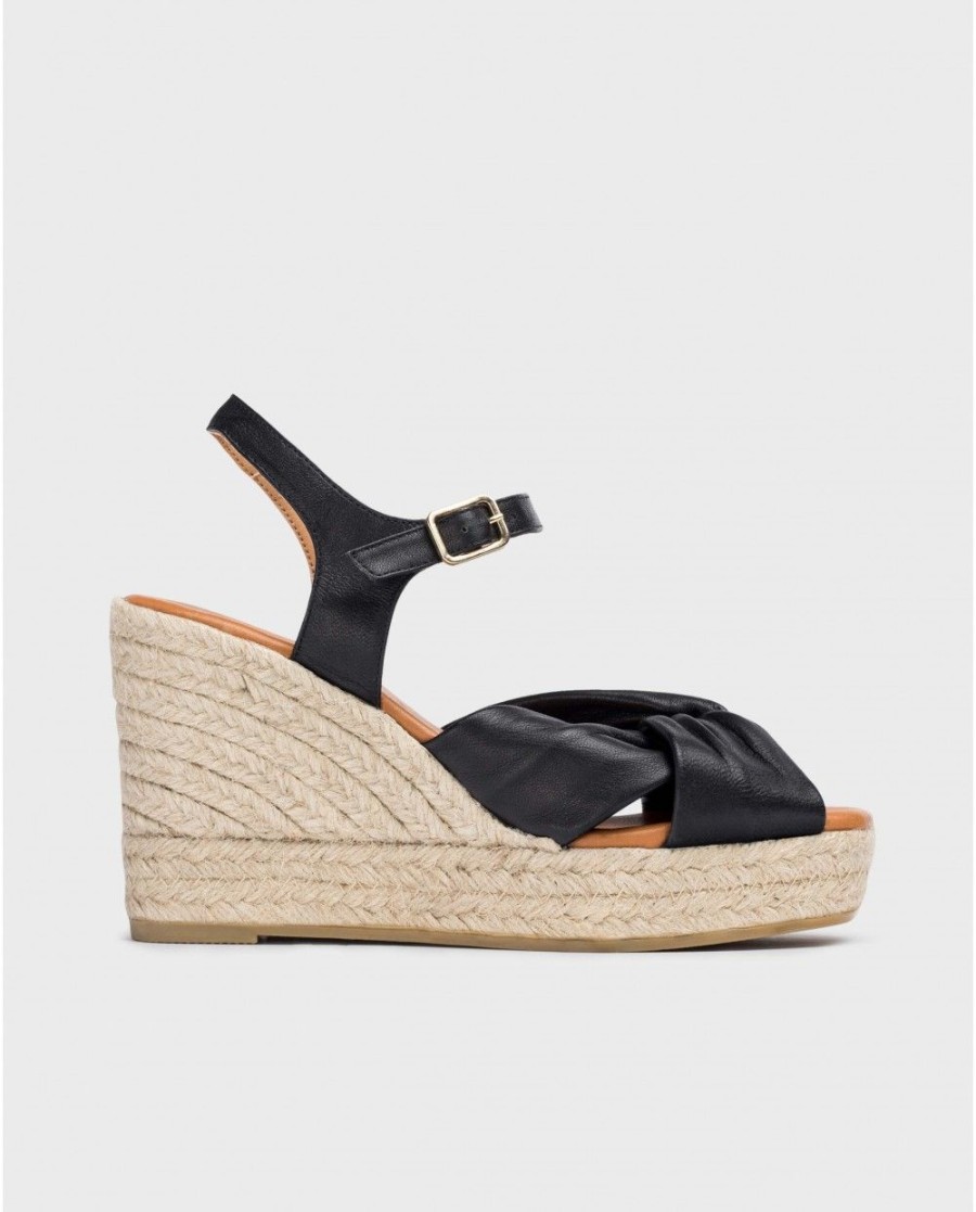 Wonders Black Anakena Espadrilles | Espadrilles