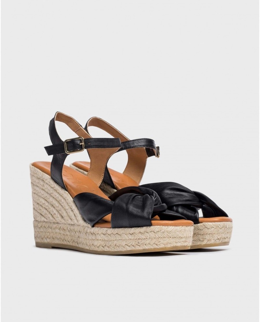 Wonders Black Anakena Espadrilles | Espadrilles