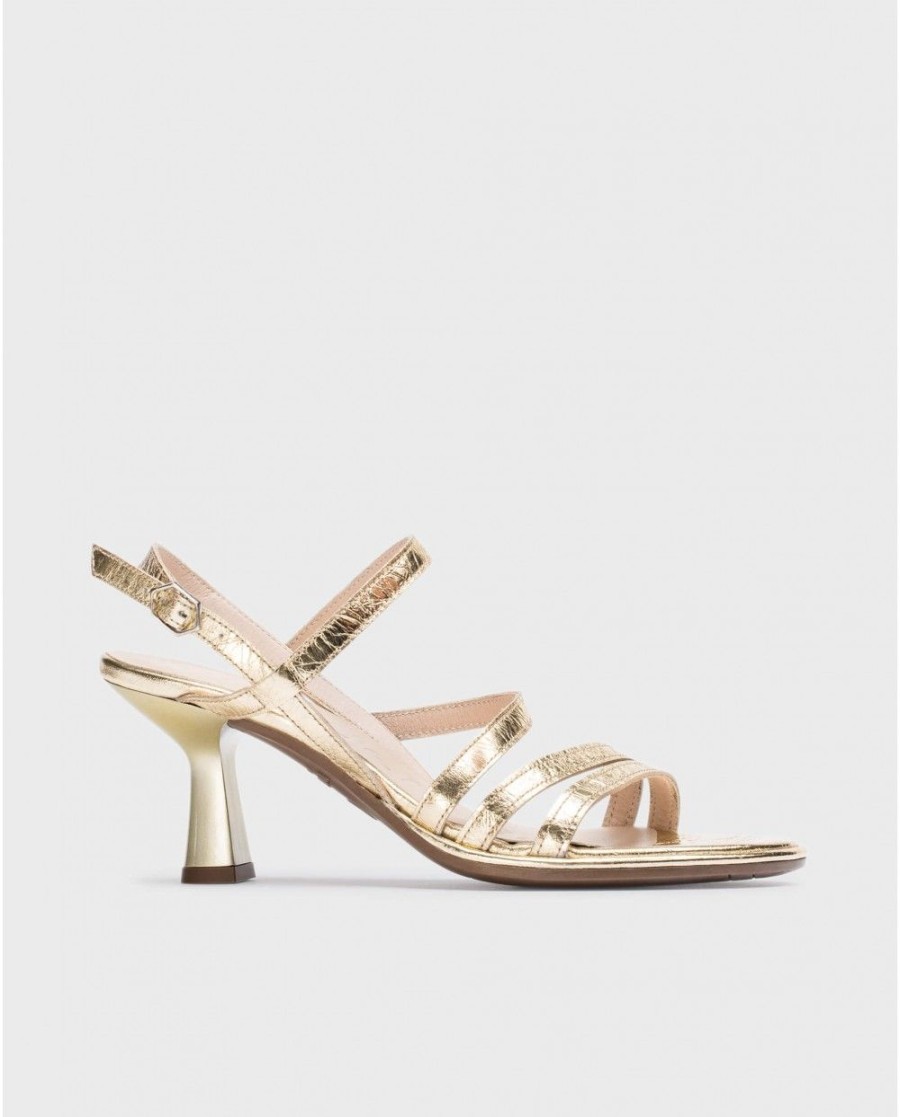 Wonders Gold Nora Heeled Sandals | Heels