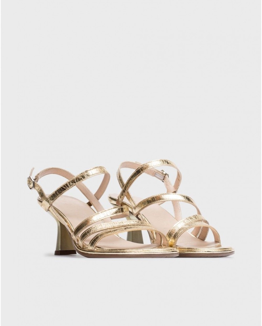 Wonders Gold Nora Heeled Sandals | Heels