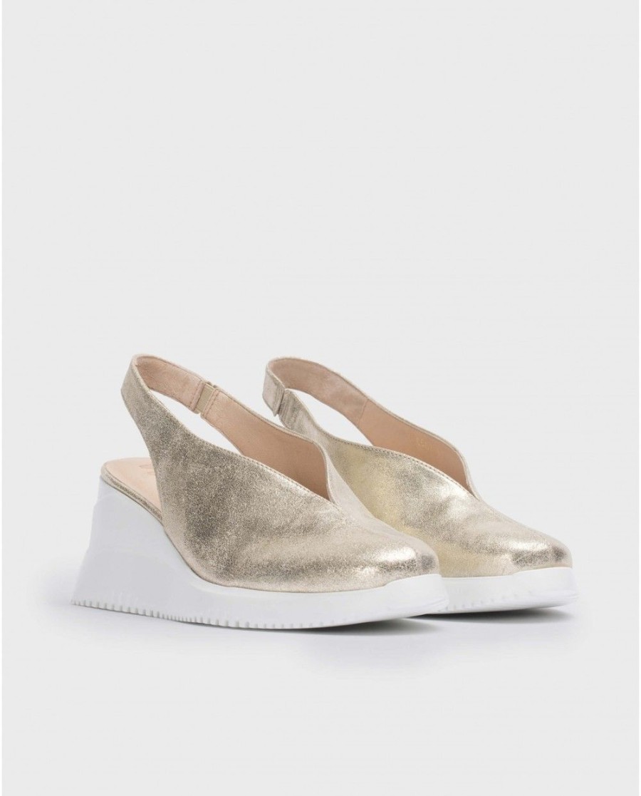 Wonders Gold Walter Wedge Shoe | Wedges