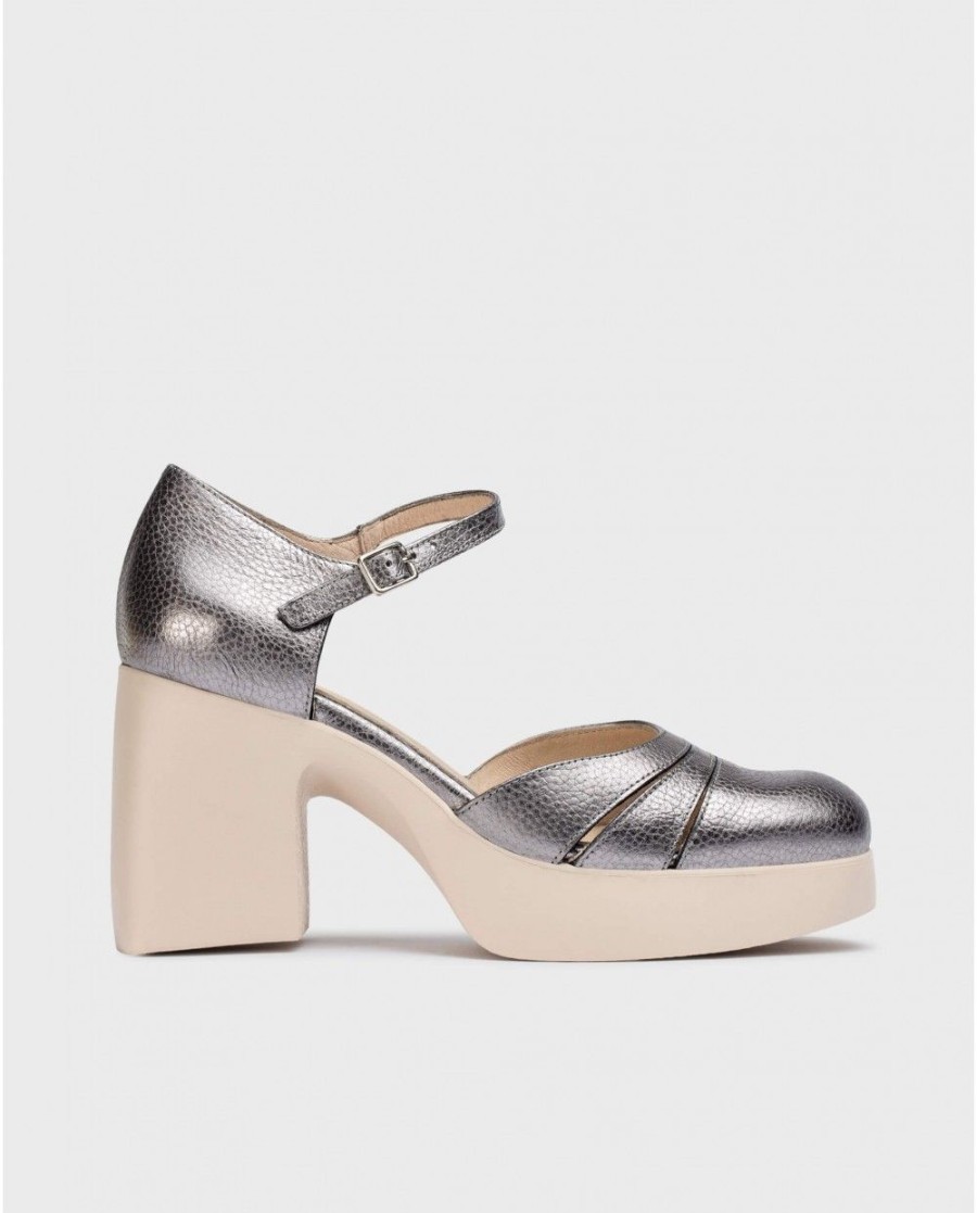 Wonders Lead-Colour Carmen Mary Jane | Heels