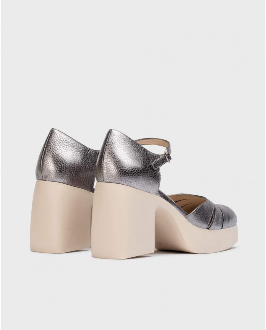 Wonders Lead-Colour Carmen Mary Jane | Heels