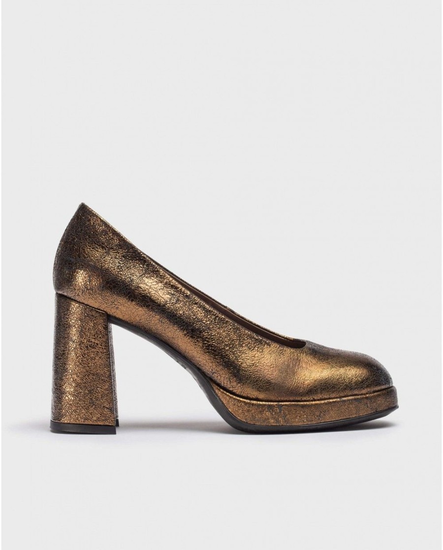 Wonders Gold Captain High-Heeled Shoe | Heels