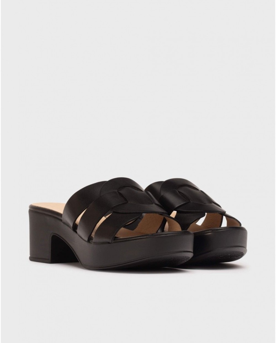 Wonders Black Santander Sandals | Sandals