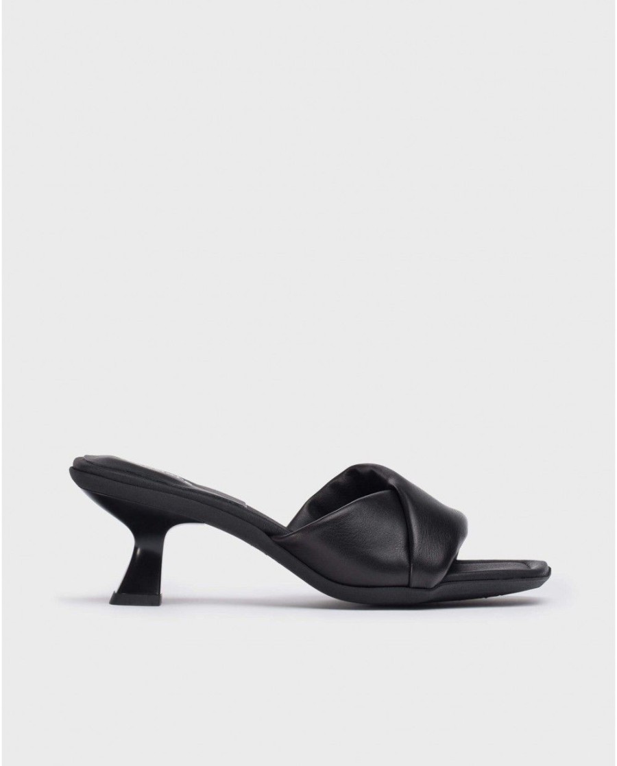 Wonders Black Glow Mules | Heels