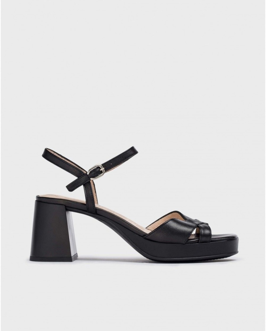 Wonders Black Lola Heeled Sandals | Heels