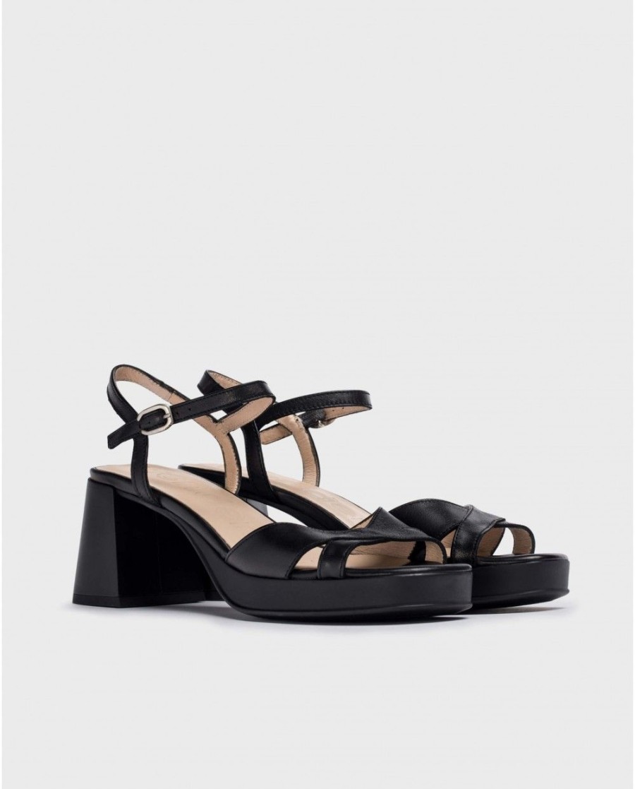 Wonders Black Lola Heeled Sandals | Heels