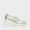 Wonders Gold Bone Moccasin | Wedges