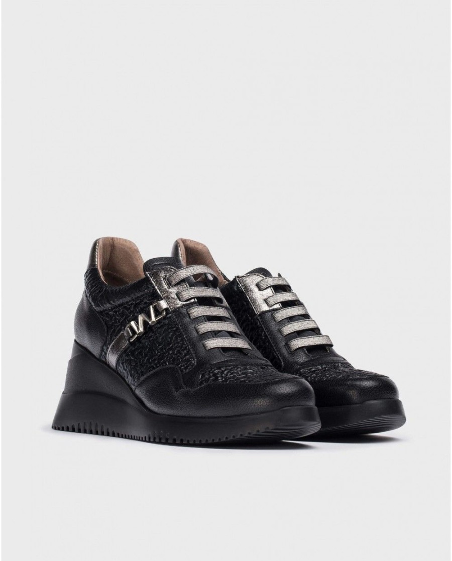 Wonders Black Mondo Sneaker | Wedges