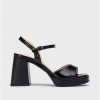 Wonders Black Beatle Sandals | Heels