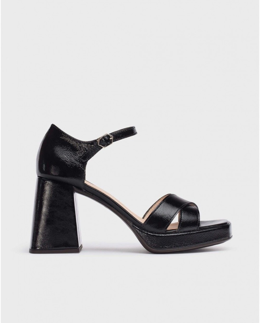 Wonders Black Julia Sandal | Sandals