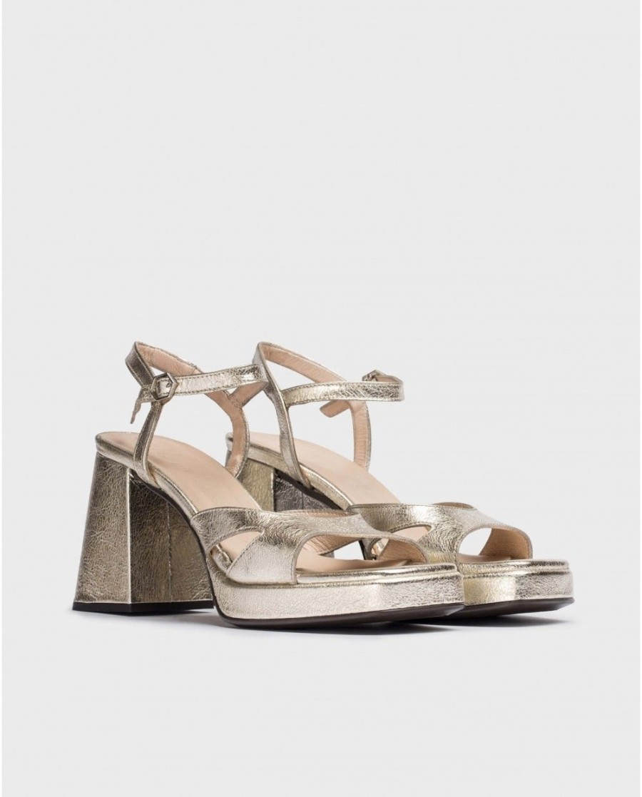 Wonders Gold Frida Sandals | Heels